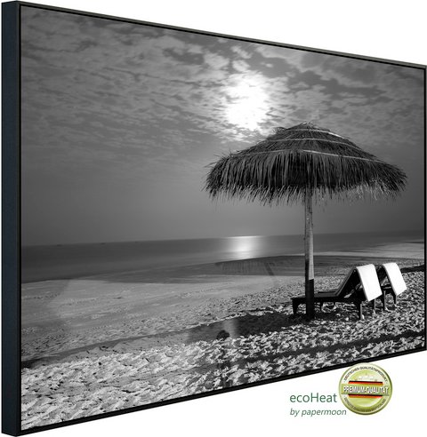Thumbnail - papermoon Infrarotheizung »EcoHeat - Strand Schwarz + Weiss«, Matt-Effekt - bunt