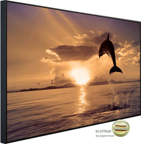 Thumbnail - papermoon Infrarotheizung »EcoHeat - Springender Delphin«, Matt-Effekt - bunt