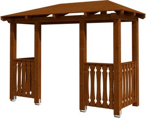 SKANHOLZ Vordach »Wismar 6«, 351 x 134 cm (BxT), nordische Fichte, nussbaum - braun