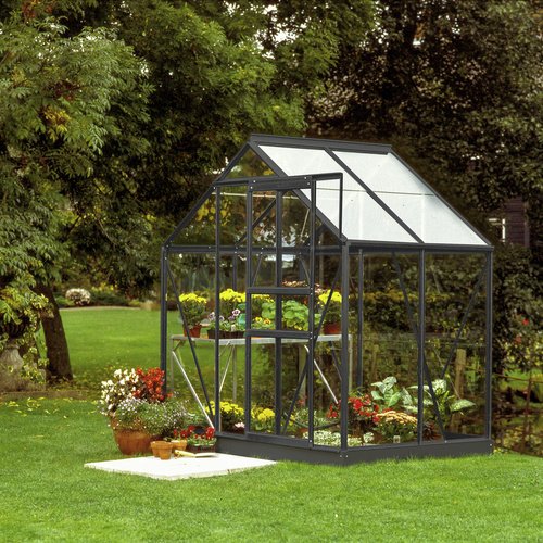 VITAVIA Gewächshaus »Venus 2500«, 2,5 m², Aluminium/Glas, winterfest - grau
