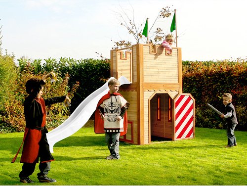 AXI Kinderspielhaus »Arthur«, BxHxT: 319 x 195 x 110 cm, Holz, braun/rot/weiß