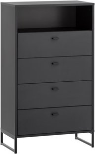 SCHILDMEYER Highboard »Janne«, BxHxL: 33 x 103,9 x 60,2 cm, mattschwarz, Holzwerkstoff melaminbeschichtet