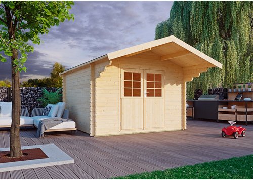 KIEHN-HOLZ Gartenhaus »44-001«, BxT: 300x300 cm, unbehandelte Fichte - beige