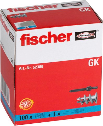 FISCHER Gipskartondübel, 22 mm, Kunststoff - grau