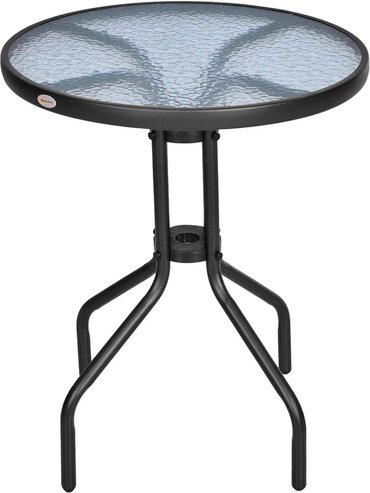 Thumbnail - Outsunny Gartentisch, BxHxT: 60 x 70 x 60 cm, schwarz, Gestell aus Metall