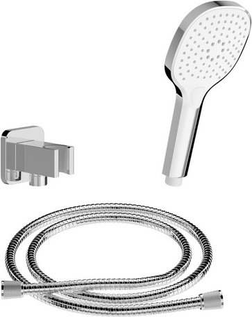 Chris Bergen Brausegarnitur-Set, chrom, Handbrause mit drei Strahlarten - silberfarben