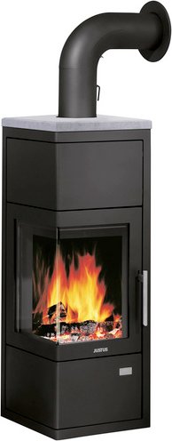 JUSTUS Kaminofen »Diego W+«, steingrau, Stahl, 6 kW - schwarz