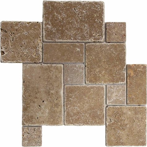 WOHNRAUSCH Mosaikmatte BxLxH: 35 x 35 x 1 cm, Travertin, braun/beige, Mini Römischer Verband
