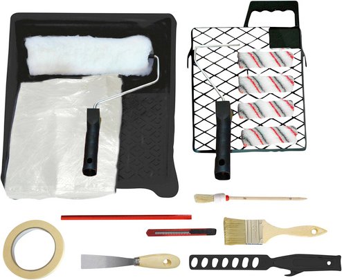 Maler-Set, 23 cm, Kunststoff - schwarz