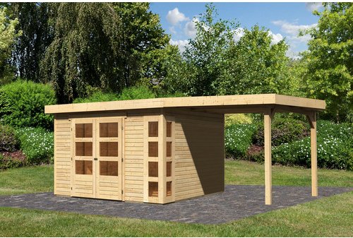 KARIBU Gartenhaus »Kerko 6«, Holz, BxHxT: 522 x 216 x 306 cm (Außenmaße inkl. Dachüberstand) - beige