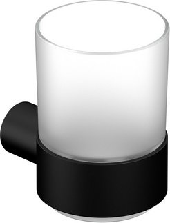 Chris Bergen Zahnputzbecher „Ambra", schwarz matt, zur Wandmontage