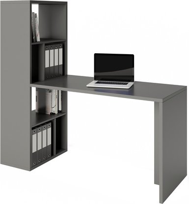 PHOENIX Raumteiler-Regal »Fortuna«, BxHxL: 58 x 146,6 x 34 cm, inkl. Schreibtischanbau - grau