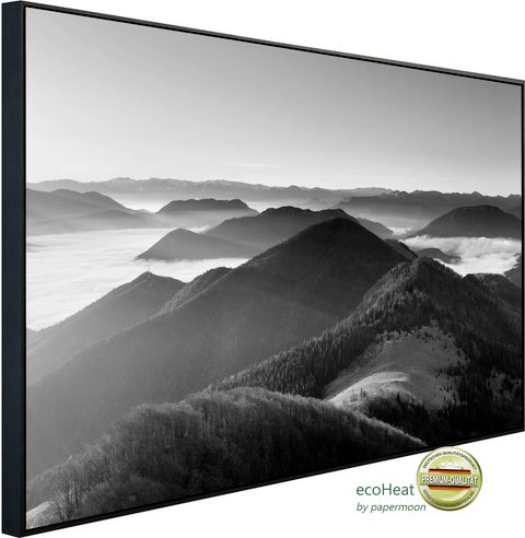 Thumbnail - papermoon Infrarotheizung »EcoHeat - Landschaft Schwarz + Weiss«, Matt-Effekt - bunt