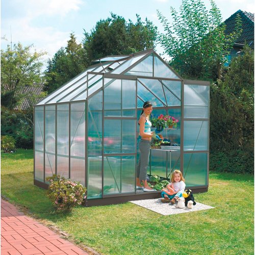 VITAVIA Gewächshaus »Mars«, B x L x H: 257 x 258 x 231,8 cm, - grau