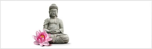 mySPOTTI Badrückwand »Buddha«, BxH:140 cm x 45 cm, weiß