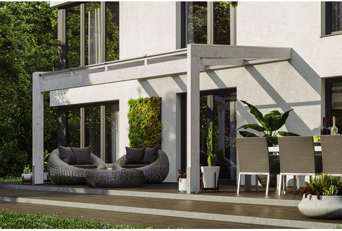 SKANHOLZ Terrassenüberdachung »Novara«, Breite: 450 cm, Dach: Polycarbonat (PC), weiß - weiss