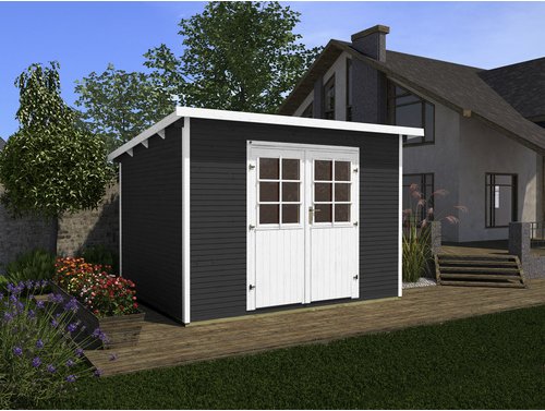 Thumbnail - WEKA Gartenhaus »219 Gr.3«, Holz, BxHxT: 319 x 218 x 301 cm (Außenmaße inkl. Dachüberstand) - grau