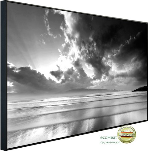 papermoon Infrarotheizung »EcoHeat - Himmel und Meer Schwarz + Weiss«, Matt-Effekt - bunt