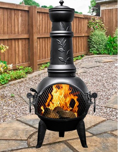 BUSCHBECK Mexiko-Ofen »Leaf«, BxHxT: 48 x 136 x 48 cm - schwarz