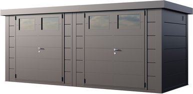 Telluria Gerätehaus »DUO«, BxHxT: 542 x 219 x 228 cm (Außenmaß inkl. Dachüberstand) - silberfarben