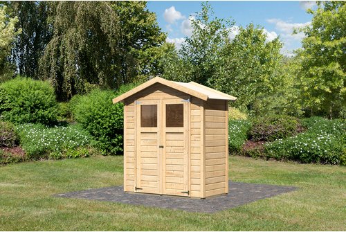 KARIBU Gartenhaus »Dahme 0«, Holz, BxHxT: 207 x 222 x 120 cm (Außenmaße inkl. Dachüberstand) - beige