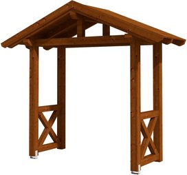 SKANHOLZ Vordach »Stralsund 4«, 289 x 116 cm (BxT), nordische Fichte, nussbaum - braun