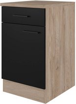 Flex-Well Küchenunterschrank »Capri«, melaminbeschichtete Spanplatte, Front mit Antifingerprint-Effekt - schwarz