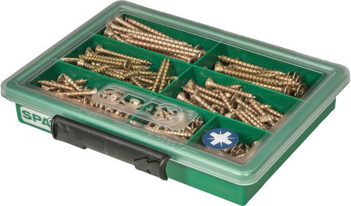 SPAX Sortimentskoffer, BxHxT: 17,5 x 3,4 x 12,7 cm, grün - gruen