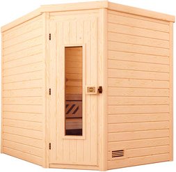 WEKA Massivholzsauna »TURKU 2«, 6 Personen, inkl. 9 kW Ofen mit externer Steuerung - braun
