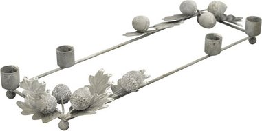 Flowerbox Kerzenhalter - weiss | silberfarben