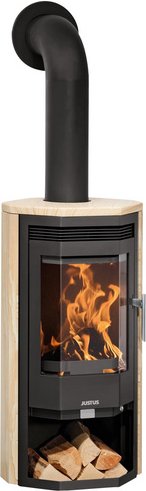 JUSTUS Kaminofen »Usedom 5 D«, sandstein, Sandstein, 5 kW, Dauerbrand geeignet - schwarz