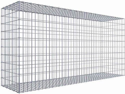 Thumbnail - Gabiona Gabione, silbergrau, Maschenweite 5 cm x 10 cm, C-Ring - silberfarben