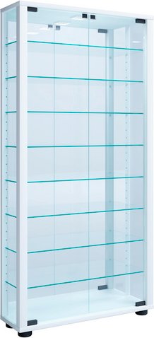 VCM Vitrine »Vitrosa«, mit LED-Beleuchtung, BxH: 59 x 114,8 cm, Holzwerkstoff/Glas - weiss