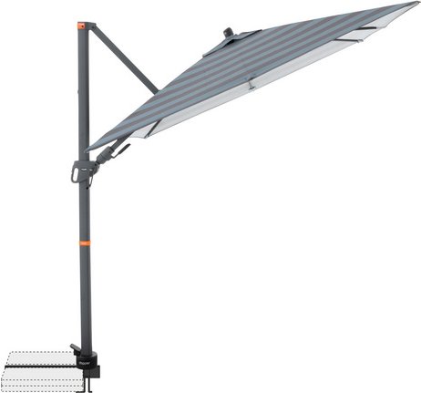 DOPPLER Pendelschirm »MyZone «, 210 x 210 cm, quadratisch, Sonnenschutzfaktor: 50 - grau