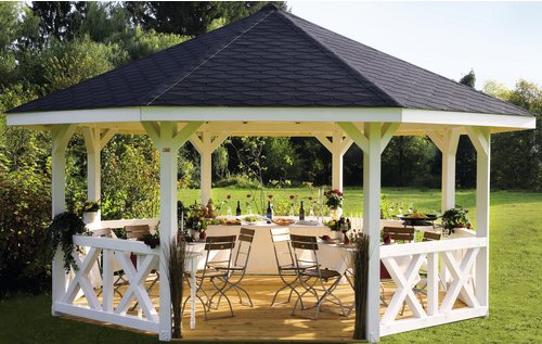 SKANHOLZ Pavillon »Nice 4«, Zeltdach, achteckig, BxHxT: 630 x 365 x 630 cm - beige