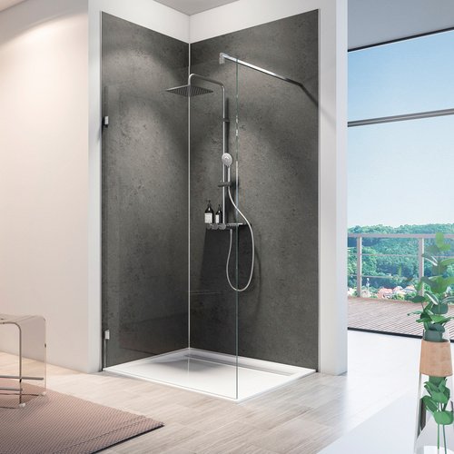 Thumbnail - SCHULTE Duschrückwand »ExpressPlus DecoDesign«, BxH: 100 x 255 cm, Aluminium-Verbundplatte - grau