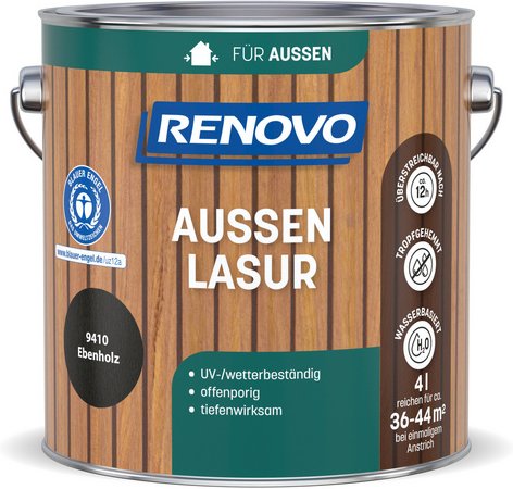 RENOVO Aussenlasur, wb 4,0L ebenholz 9410 - braun