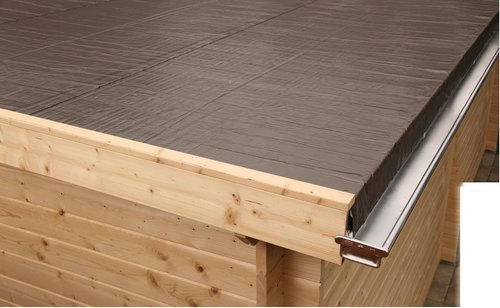 WOLFF FINNHAUS Dachkastenrinne, Aluminium, alufarben, für Gartenhäuser - silberfarben