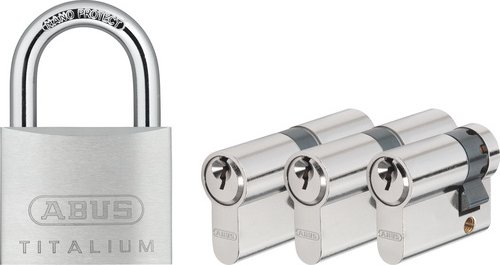 ABUS Türzylinder, aus Metall, 95 mm Breite, silberfarben