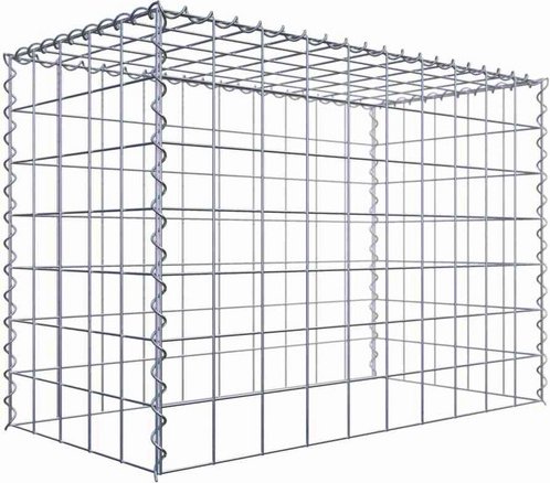 Gabiona Gabione, silbergrau, Maschenweite 10 cm x 10 cm, Spirale - silberfarben