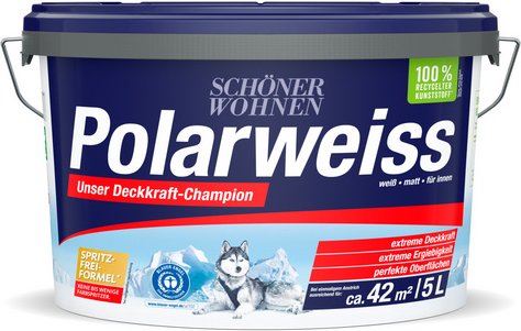 SCHÖNER WOHNEN FARBE Innenfarbe »Polarweiss«, 5 Liter, weiß, matt