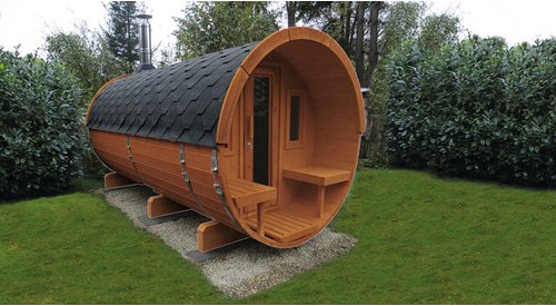 WOLFF FINNHAUS Fasssauna »Basic«, BxHxT: 205 x 210 x 400 cm, Fichtenholz - braun