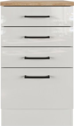 Flex-Well Küchenunterschrank, »Lund«, Bügelgriff, LxBxH: 50x85 cm, lichtgrau glänzend