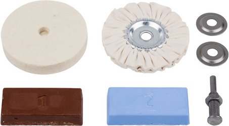 WOLFCRAFT Polier-Set, Filz, 5-teilig - weiss