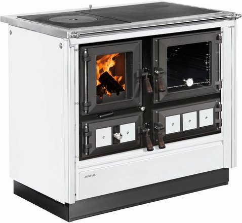 JUSTUS Festbrennstoffherd »Rustico 90 2.0«, Stahl, 7 kW - weiss