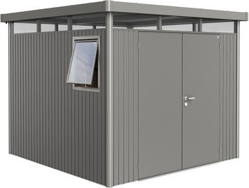 BIOHORT Gerätehaus »Highline Windowedition«, Gr. H4, quarzgrau-metallic, Doppeltür