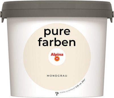ALPINA Wandfarbe »Pure Farben«, Mondgrau, 2,5L, matt