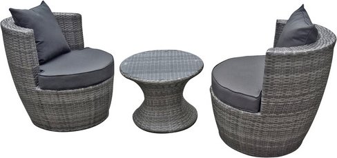 GARDEN PLEASURE Club-Set, Kunststoff, 3-teilig - grau