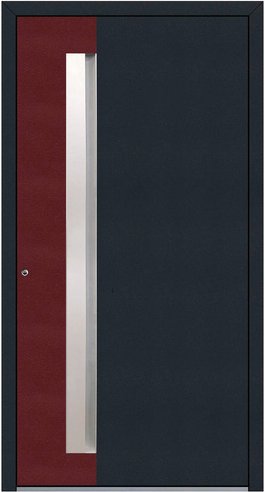 KNOCK Aluminium-Haustür »Marte«, anthrazit / purpur - rot