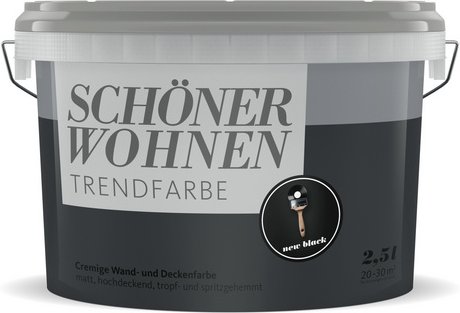 SCHÖNER WOHNEN FARBE Wandfarbe »Trendfarbe, new black«, matt - schwarz